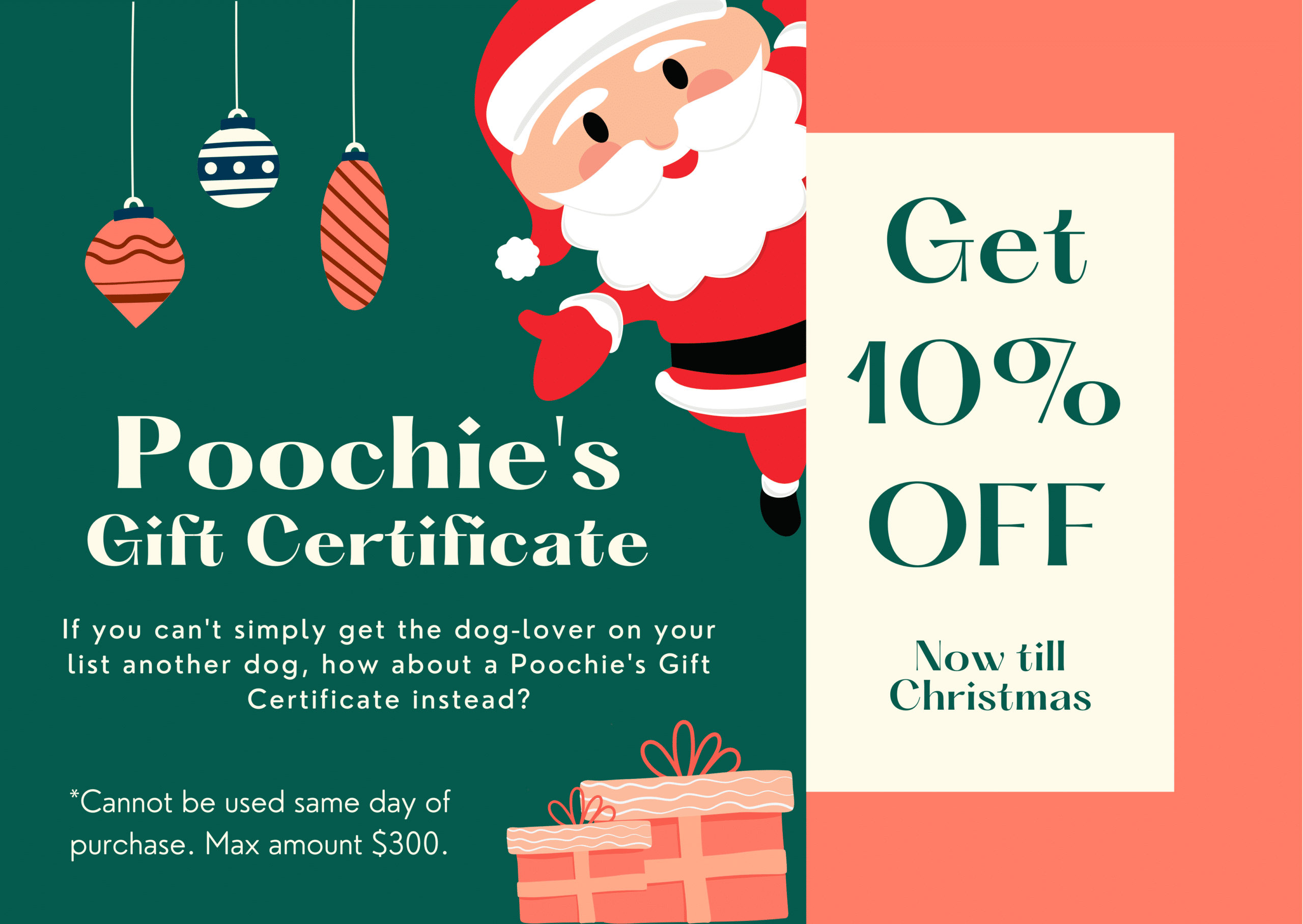 Poochie's Park Gift Certificate SALE
